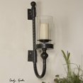 thumbnail image 2 of Beaumont Lane Metal Sconce with Candle in Aged Black, 2 of 2