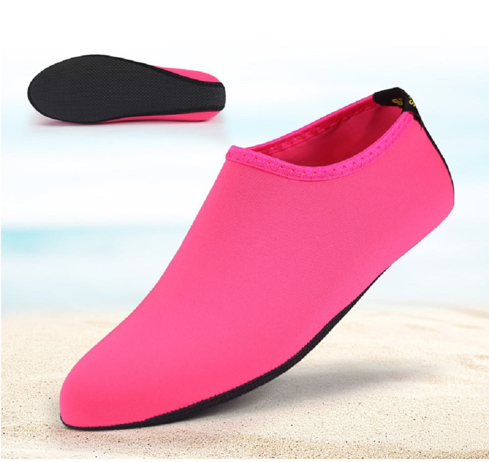 Barefoot Water Skin Shoes, Epicgadget(TM) Quick-Dry Flexible Water Skin Shoes Aqua Socks for Beach, Swim, Diving, Snorkeling, Running, Surfing and Yoga Exercise (Pink, XL. US 9-10 EUR 40-41)