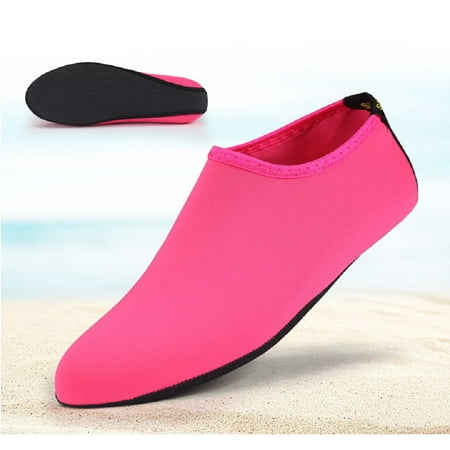 Barefoot Water Skin Shoes, Epicgadget(TM) Quick-Dry Flexible Water Skin Shoes Aqua Socks for Beach, Swim, Diving, Snorkeling, Running, Surfing and Yoga Exercise (Pink, XL. US 9-10 EUR