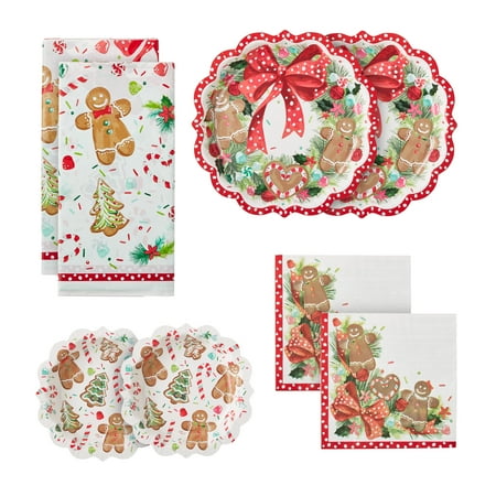 The Pioneer Woman Gingerbread Holiday Paper Party Supply Bundle