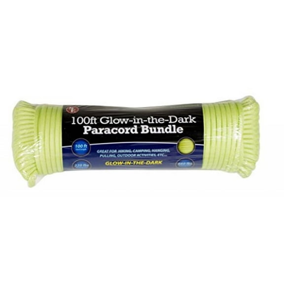 SE PC105GGD55 100-ft. Paracord Bundle with 7 Strands, Glow-in-the-Dark