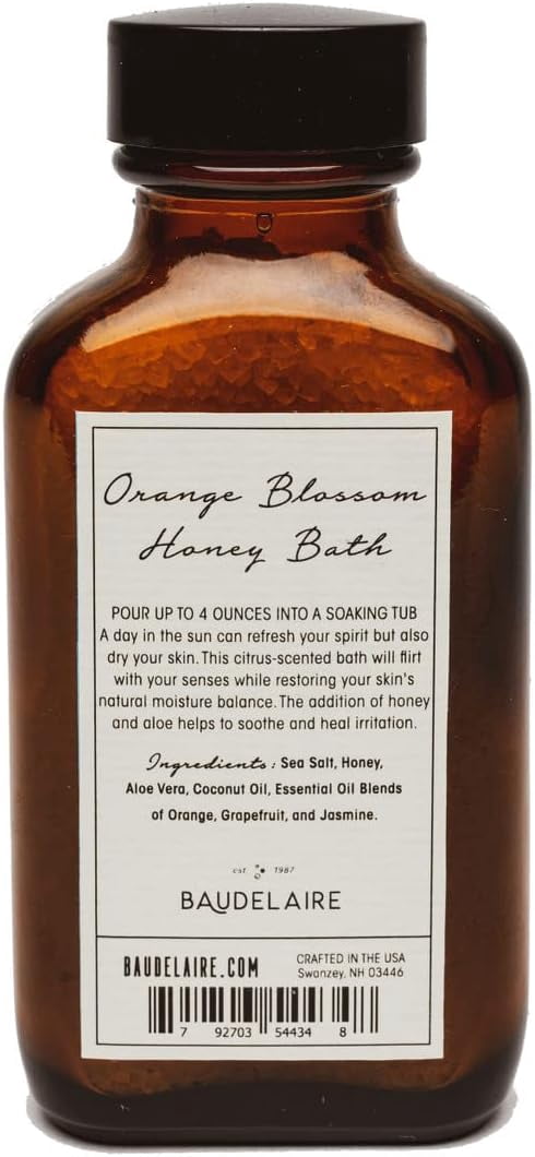 Baudelaire Orange Blossom Honey Bath Soak 4 oz Apothecary Formula