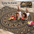 thumbnail image 6 of VUNATE Outdoor Rug 8x10 Patio Rug Clearance Plastic Waterproof Indoor Outdoor Mat for Picnic RV Porch Camping Reversible Lightweight Boho Outside Rug Black Brown, 6 of 7