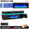 thumbnail image 4 of ChVans Fireplace TV Stand for 80" 85" 90" with LED Light & Outlets, 82.7" Large Entertainment Center Gaming Soundbar Shelf with 40'' Electric Fireplace, 4 of 7