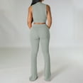 thumbnail image 6 of ZZwxWA Women's Lounge Sets 2 Piece Outfits Sleeveless Crops Tank Tops Flare Pants Loungewear Sweatsuit Skim Sets Solid, 6 of 6