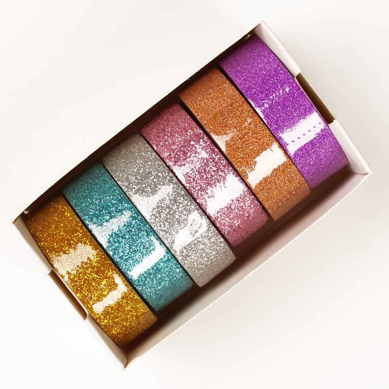 9/16" X 10 Yards 6ea Assorted Sparkle Washi Tape by Paper Mart