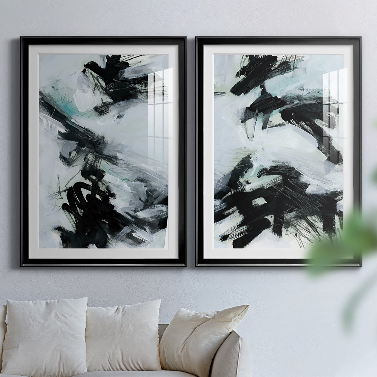 Wexford Home Ocean Current I Premium Framed Print, 22.5" x 30.5" - Ready to Hang, Black (Set of 2)