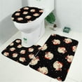 thumbnail image 2 of Black Christmas Santa Pattern Bathroom Rugs Sets 3 Piece,Toilet Cover Set,Absorbent Non Slip Bathroom Mats Sets with U-Shaped Contour Rug Toilet Rug Set, 2 of 5