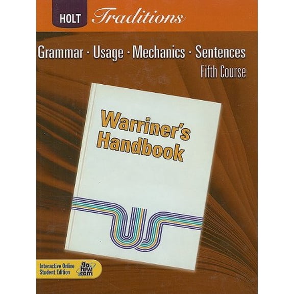 Pre-Owned Warriner's Handbook, Fifth Course, 9780030990045, 0030990041, Paperback, Student edition