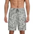 thumbnail image 1 of Balery Silver Glitter Pantalones cortos de pijama de punto de algodón para hombre con cinturilla y bolsillos-Medium, 1 of 6