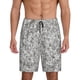 thumbnail image 1 of Balery Silver Glitter Pantalones cortos de pijama de punto de algodón para hombre con cinturilla y bolsillos-3X-Large, 1 of 6