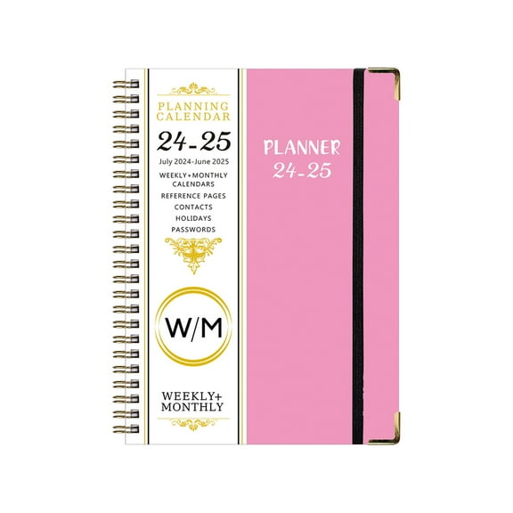 FastXmas 2024-2025 Weekly & Monthly Planner, Hardcover A5 Schedule Book with Separate Pages, Spiral Binder Appointment Organizer with Elastic Closure Increase Productivity Notebook for Student Adult