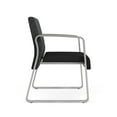thumbnail image 3 of Waterfall Reception Sled Base Oversize Guest Chair / Silver / Dark Gray / Black, 3 of 5