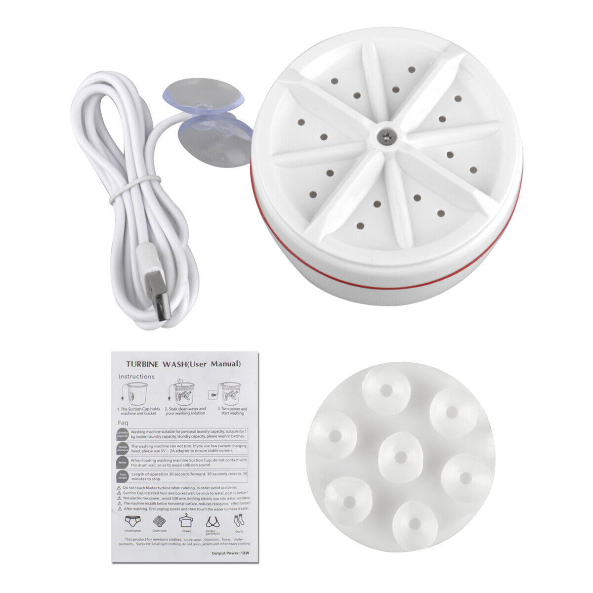 Mini Washing Machine Ultrasonic Turbine Laundry Washer Portable Travel Home