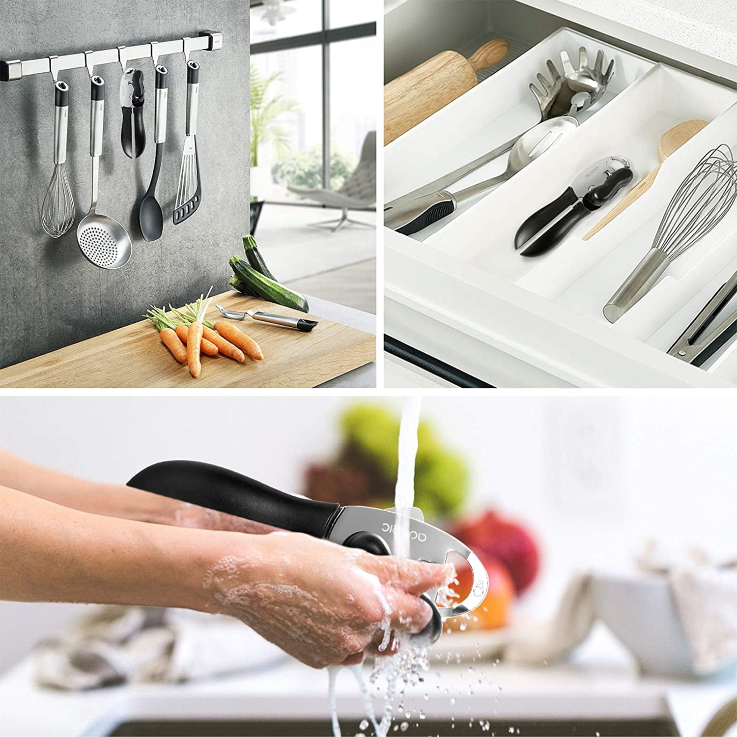 Manual Can Opener, Handheld Comfortable Grip, Oversized Easy Turn Knob