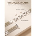 thumbnail image 4 of Wearlizer Slim Stainless Steel Watch Band Compatible with Apple Watch Bands 38/40/41/42/44/45/46/49mm Women Thin Link Bracelet Adjustable Strap for Series 11/10/9/8/7/6/5/4/3/SE/Ultra, 4 of 6