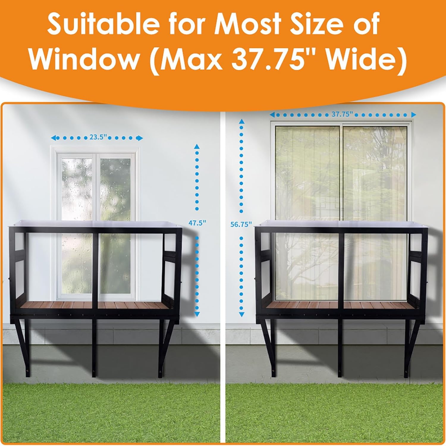 Cat Window Box Window Perch Catio Outdoor Cat Enclosure Bug Proof Wire Grid