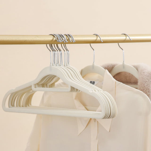 Premium Velvet Hangers, Non-slip Thin Flocked Felt Hangers, Sturdy