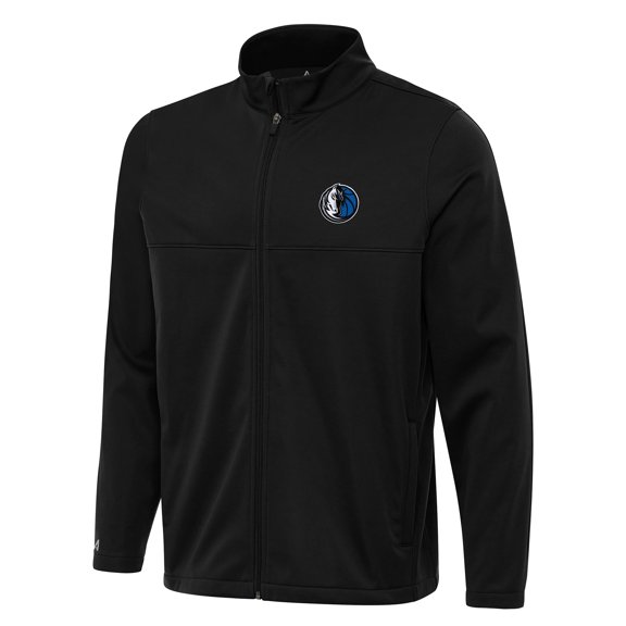 Men's Antigua Black Dallas Mavericks Links 2 Full-Zip Golf Jacket