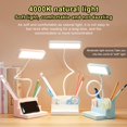 thumbnail image 2 of AMERTEER Lampe de Chevet de Lecture de Table Lampe de Bureau LED Rechargeable pour Rangement de Papeterie Protection des Yeux (Blanc Type 1), 2 of 6