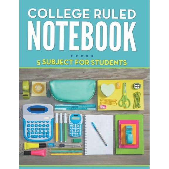 College Ruled Notebook - 5 Subject For Students, (Paperback)