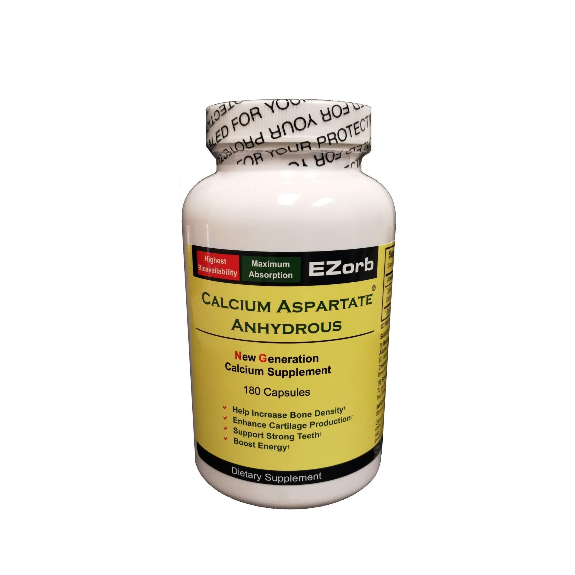 Ezorb Calcium Aspartate Anhydrous for Bone and Joint Health, 180 Capsules