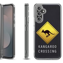 Shockproof Protective Phone Case Cover for Samsung Galaxy S25 FE, by OneToughShield - Road Sign Kangaroo