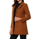 thumbnail image 4 of Abrigo de mujer INSPIRE CHIC de longitud media, con cuello alto, de un solo botón, abrigo de invierno, color marrón claro y rojo, talla L, 4 of 6