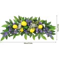thumbnail image 2 of Wekity Artificial Lemon Wreath Lifelike Fake Fruit Props Yellow Lemons Fruit Wreath Simulation Lemon Stem with Green Leaves Decorative Fruit Garland for Table Centerpiece, Assorted, swag-0619, 2 of 5