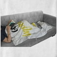 thumbnail image 6 of Wording Soft Flannel Fleece Throw Blanket, Morning Sunshine Hand-Drawn Calligraphy with Sunrise Sketch, Cozy Plush for Indoor and Outdoor Use, 70" x 90", Black Yellow and White, by Ambesonne, 6 of 6