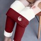 thumbnail image 1 of Leggings de lana de cordero gruesa para mujer, pantalones largos con estampado pequeño y forro polar añadido, pantalones de poliéster para mujer, 1 of 9