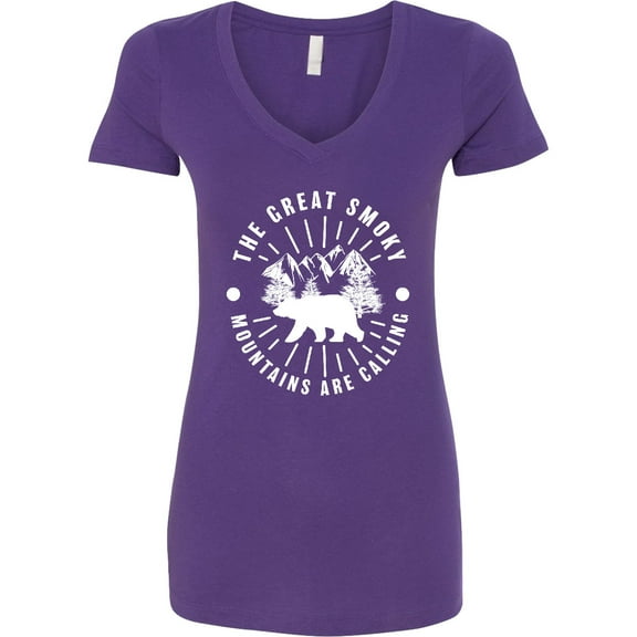 Inktastic The Great Smoky Mountains Are Calling Women's V-Neck T-Shirt