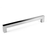 Celeste Designs Square Bar Pull Modern Cabinet Handle Polished Chrome Stainless Steel 14mm 8" Hole Spacing