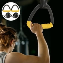 CRILSTYLEO 1 Set of Gymnastics Rings Home Use Fitness Equipment Black Plastic