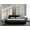 Glossy Black, variant on Allewie Low Profile Wave-like Full Size Platform Bed Frame with Leather Adjustable Headboard, White