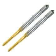 Uxcell 2 Pieces Metric Thread Taps M2 x 0.4 Straight Flute Ti-Coated High Speed Steel 6542 Threading Tapping