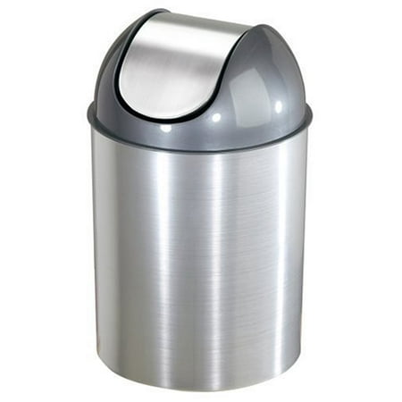 - Mezzo 2.5-Gallon Swing-Top Waste Can, Nickel