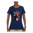 thumbnail image 2 of Wild Bobby Dean Russo German Shepherd Dog Lover Women Graphic Tee, Navy, Small, 2 of 5