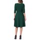 thumbnail image 3 of Vestido Inspirador Chic para Trabajar con Cuello Barco, Mangas Cortas, Midi, Corte Acampanado, Talla XL, Verde Oscuro, 3 of 6