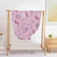 thumbnail image 2 of Hello Kitty Round Flannel Throw Blanket Plush Soft Polyester Cover for Sofa Bed, Cozy Home Decor Room Essentials Anime Manga Gifts for Teens, Kids 310g-60inch, 2 of 5