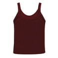 thumbnail image 5 of Lumtrix Tank Tops For Women Spaghetti Strap Scoop Neck Ribbed Tops Slim Fitted Cotton Camisole Casual Basic Sleeveless Shirts Dark Purple M, 5 of 7