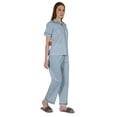 thumbnail image 2 of Inkmeso Women Cotton Nightwear Pajamas Set Classic Short Sleeve 2 Pc Shirt & Pajama Loungewear, 2 of 7