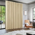 thumbnail image 5 of XWZO 100x84 Extra Wide Curtains for Sliding Glass Door, Room Divider Curtains 84 Inches Long 1 Panel, Back Tab & Rod Pocket Room Darkening Curtains for Bedroom Partition, Beige, 5 of 8