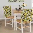 thumbnail image 5 of Spring Daisy Chair Covers Set of 4 Watercolor White Yellow Flowers Fields Black Chair Back Covers Stretch Removable Washable Slipcovers Protector for Dining Room Kitchen Party Decor, 5 of 9