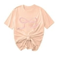 thumbnail image 2 of Wancir Oversized Tshirts for Women Bow Graphic Tees Cute Y2k Tops Crewneck Baggy Short Sleeve Shirts Teens Girls Summer Tops, 2 of 4