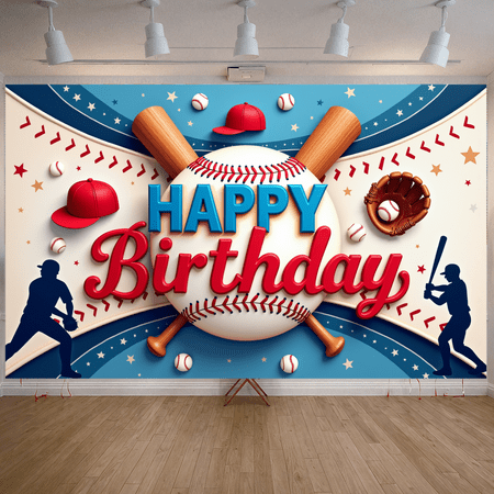 Baseball Theme Banner for Sports Party Celebration Indoor Event