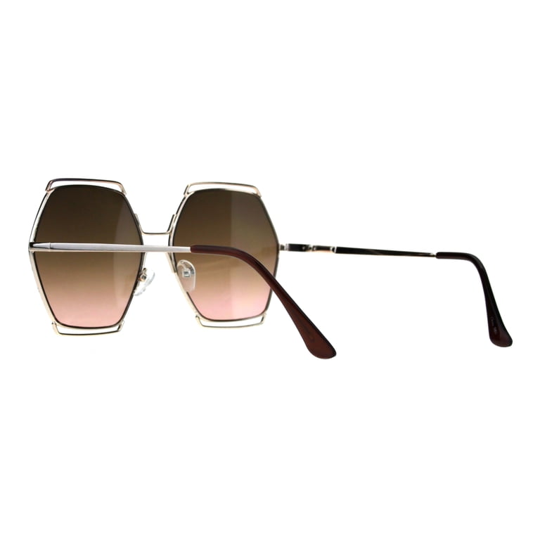 Hexagon Shape Sunglasses Womens Oversized Fashion Shades  display picture 1
