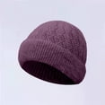 thumbnail image 4 of Only Moment Men's Winter Beanie Hat Dark Purple knit Thermal Polar Fleece Ski Stocking Skull Cap for Men and Women One Size, 4 of 5