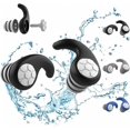 thumbnail image 1 of Tapones para los oídos de natación impermeables para adultos: 3 pares de tapones para los oídos de natación de silicona suave reutilizables, 1 of 5