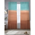 thumbnail image 2 of Gradient Teal Sheer Curtains 2 Panels Set Abstract Teal Coral Red Gradient Water Ripples Sheer Window Curtains Light Filtering Rod Pocket Voile Drapes for Bedroom Living Room 52"X108", 2 of 8